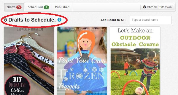 You can use Tailwind to help save pins into a draft mode and deal with the small details such as the pin's description and choosing a board later. 