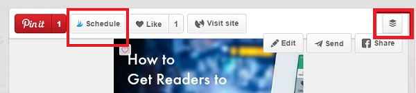 With Buffer and Tailwind, you can schedule pins directly from the Pinterest feed with their browser extensions.  MCNGMarketing.com