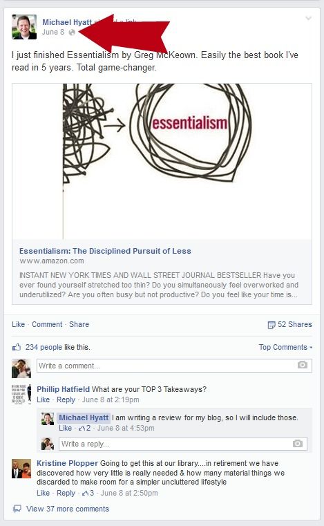 Micheal Hyatt's Facebook page.