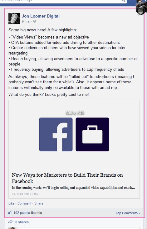 Jon Loomer's Facebook Posts onto Pinterest