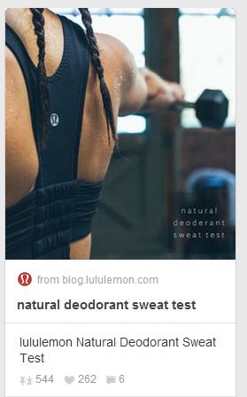 Lululemon's Sweat Deodorant Blog Post