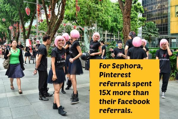 Did you know that Pinterest referrals spent 15X more than their Facebook referrals for Sephora? That's the power of Pinterest for e-commerce. 