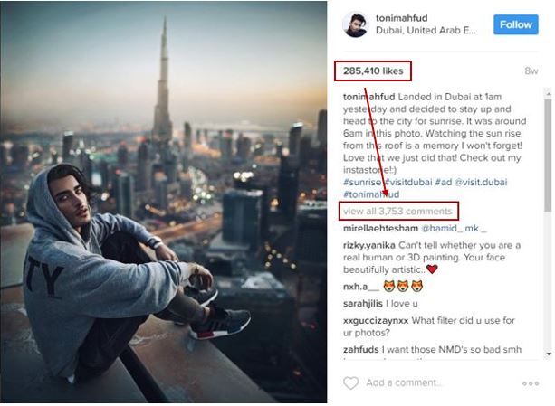 Instagram post comments
