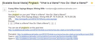 Pingback - when someone references your content