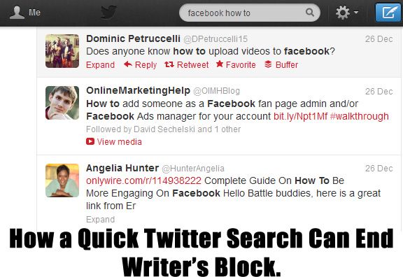 How a quick Twitter search can end writer's block http://scalablesocialmedia.com/?p=2369