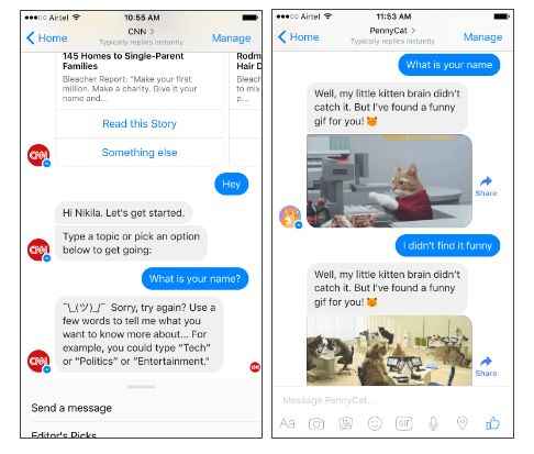 CNN and PennyCat Chatbots