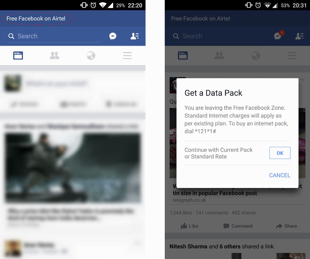 Facebook Free Basics Airtel