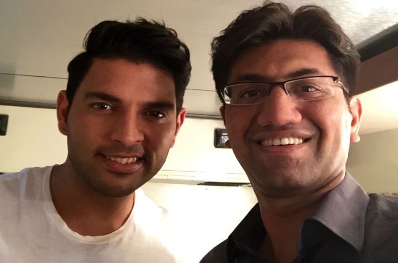 Shown Above: Yuvraj Singh & Edukart&rsquo;s Co-founder Ishan Gupta