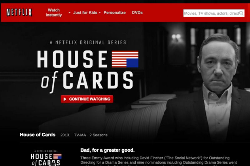 Netflix orignal series 'House of Cards' featuring Kevin Spacey (Image Source)