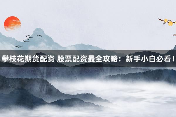 攀枝花期货配资 股票配资最全攻略：新手小白必看！